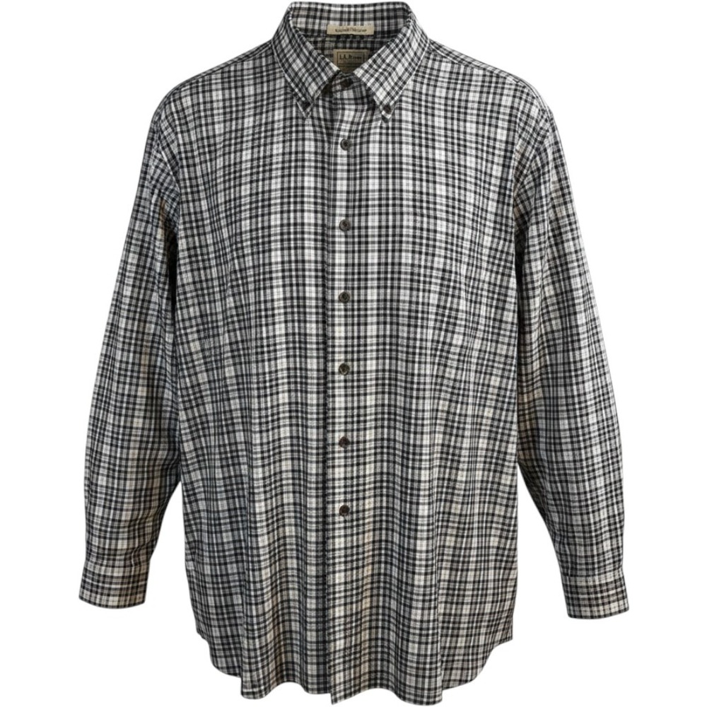L.L. Bean Button Down Shirt Mens XL Plaid Wrinkle Resistant Gorpcore Preppy